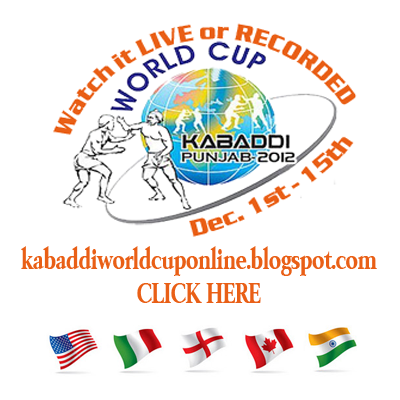 Watch Online Kabaddi Wolrd Cup 2012